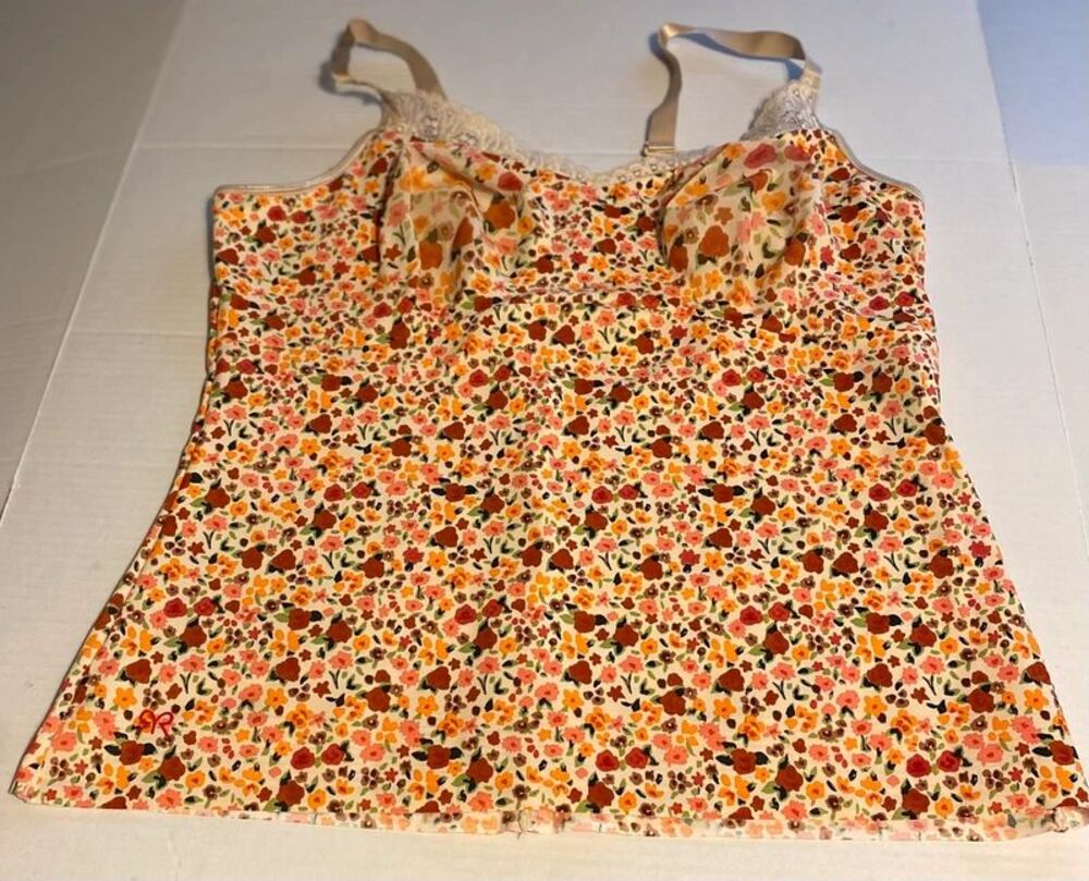 Ruby Ribbon Floral Dainty Flowers Cami Tank Top Shapewear Sz 46